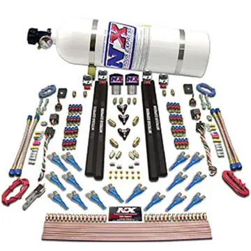 Nitrous Express SHARK DUAL STG/GAS/RAILS 16 NZLS (200-1200HP)