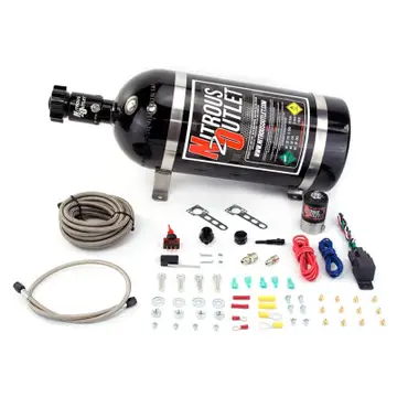 Nitrous Outlet Universal Single Nozzle Dry Kit, 15lb Bottle