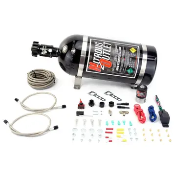 Nitrous Outlet Universal Dual Nozzle Dry Nitrous System, 15lb Bottle