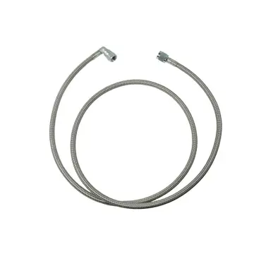 ICT BILLET Steel Braided Turbo Oil Feed Line 48" Length Hose -4AN 90 degree straight