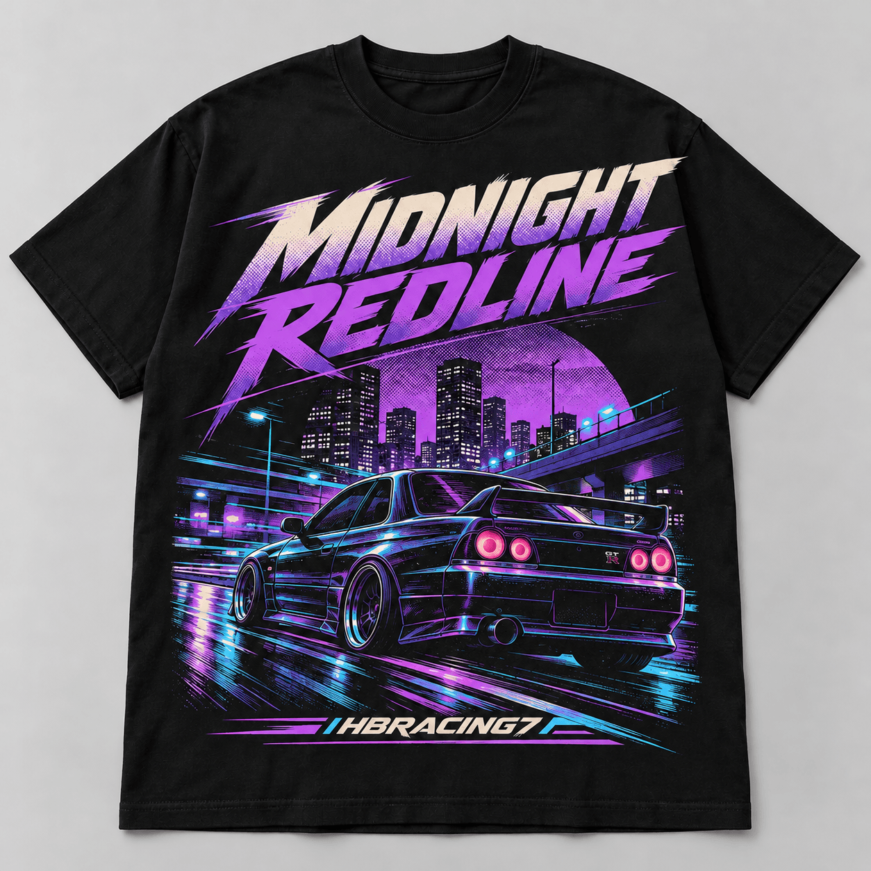 Midnight Redline — R33 Skyline Tee (front)